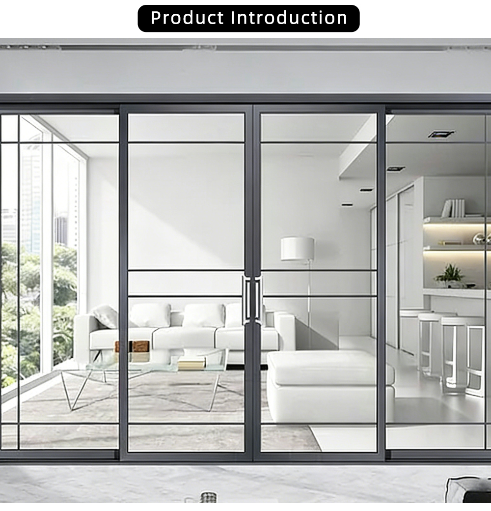 Modern Minimalist Four Panel Glass Sliding Door YJ-P045 X