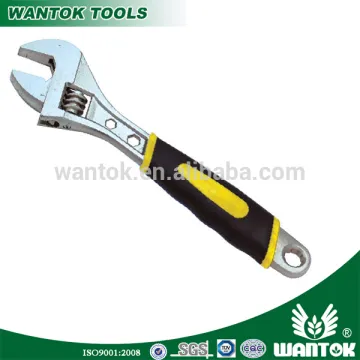 WT0301011 Adjustable wrench with hexagonal hole,PVC handle,pearl nickel plated