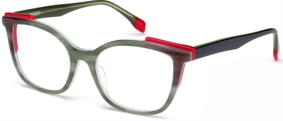 C3 Acetate Sunglasses Stripe Green_Transparent Green_Red