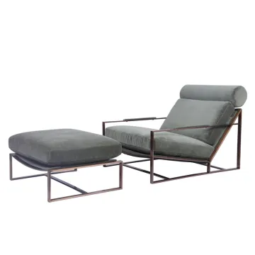 Milo Baughman Fabric Accent Chair with Ottoman