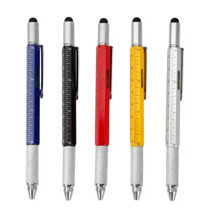 Multifunctional Ruler Stylus Tool Pen Screwdriver Level Metal Pen - Promotional Gift