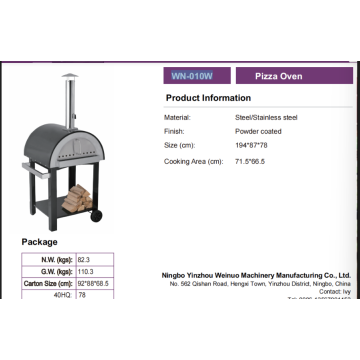 Outdoor Stainless Steel Portable Pizza Oven with Storage