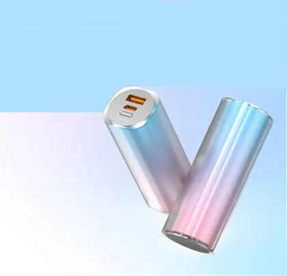Portable power source Lipstick charger 20WPD fast charge 30 minutes 80% full Hazy gradient process Blue powder gradient