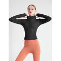 Chaqueta de chándal de yoga con cremallera completa para mujer personalizada de fábrica