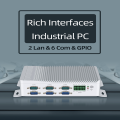 2 LAN 6 com Fanless Mini Industrial PC