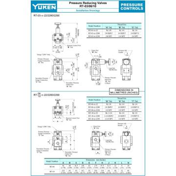 Yuken Series RT-03/06/10 Hydraulic Pressure Reducing Valve