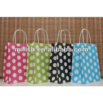 White kraft paper shopping bag with twisted handle