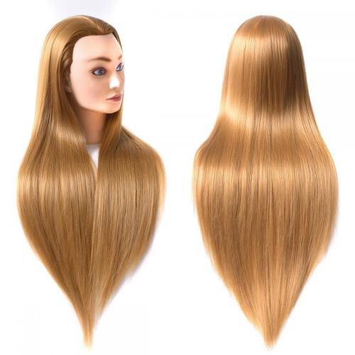 100% SYNTHETIC FIBER LIGHT BROWN COLOR MANNEQUIN HEAD FOR HAIRDRESSING PRATISE