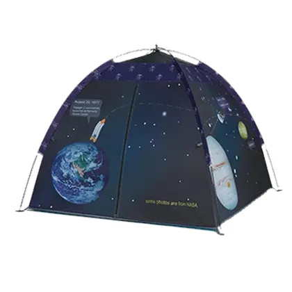 Retro Blue Space World Play Tent for Indoor and Outdoor Entertainment