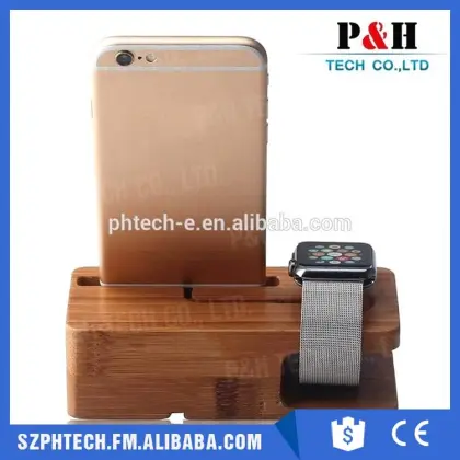 For Apple Watch Stand Charging Dock, Wood Charging Holder for Apple Watch Stand and for iPhone