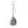 Gemstone Crystal CAB Silver Skull Stone KeyChains Natural Stone Skeleton Key Ring Alloy Skull Key Chains for Birthday Gift