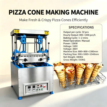 Pizza Kegel Wafel Making Machine Aanpassen Grootte en beschikbare spanning
