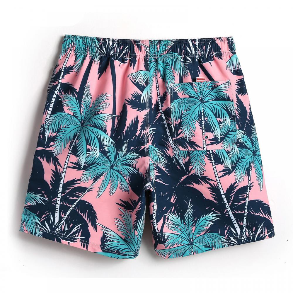 Four-way stretch printed beach pants for men