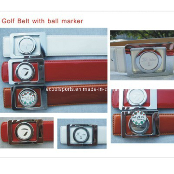 Top Quality Leather Golf Belt with Ball Marker for Outdoor