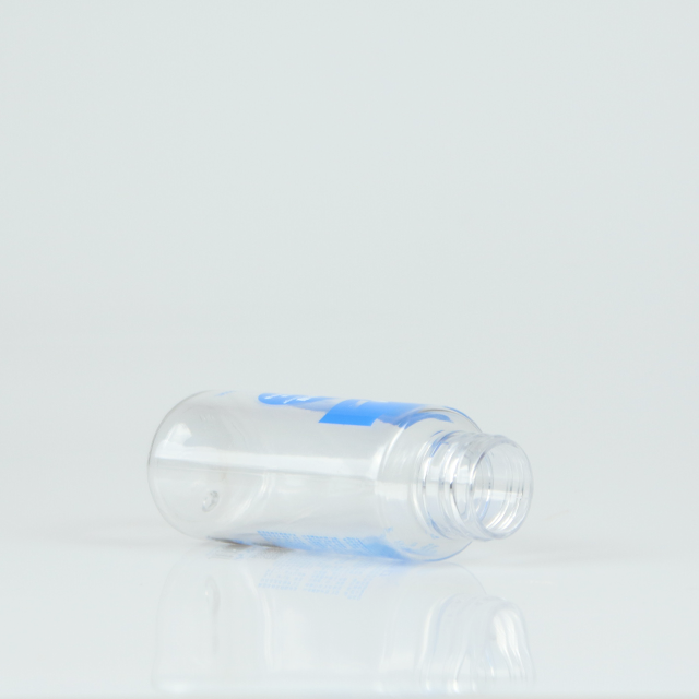 Flat oval plastic pet bottle with aluminum cap