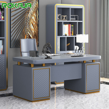 Marble Leather Modern Luxury Office Desk for Study and Computer Use
