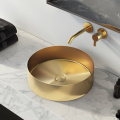 Edelstahl handgefertigtes goldenes Badezimmerwaschbecken