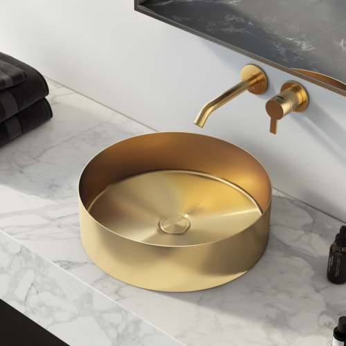 Stainless Steel NANO Golden Round Bathroom Basin