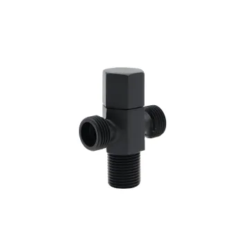 Bathroom Toilet Brass Safety Sanitary Angle Stop Valves 3 Way Thread 1/2  Double Brass Angle Valve