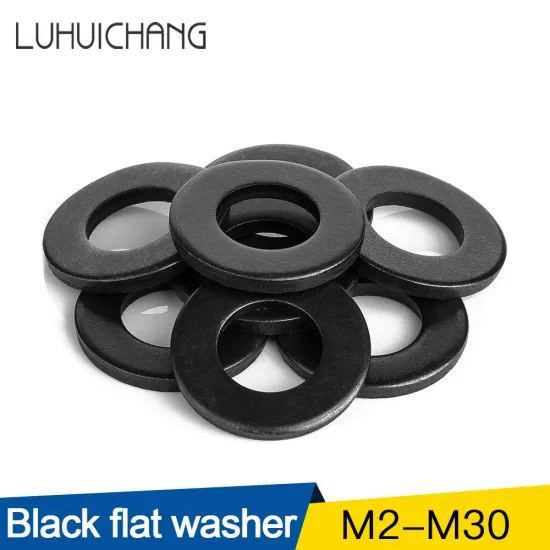 1/100pcs Plain Flat Washer M2 M2.5 M3 M4 M5 M6 M8 M10 M12 M14 M16 M18 M20 M22 M27 M30 M33 M36 Carbon Steel Washers Gaskets
