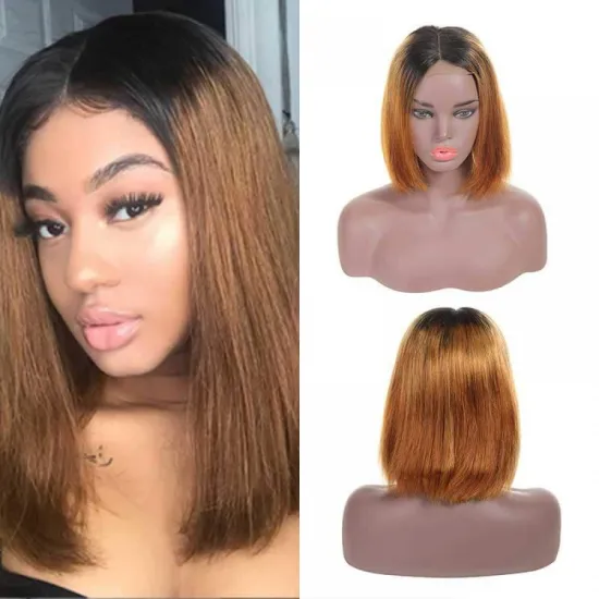 Cheap Price Colored Brazilian Human Hair 1B 30 Blonde Cheap Short Bob Lace Front Wig