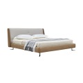 Luxury Modern Bedroom Furniture Stainless Steel Legs King Size Upholstery Bed With Solid Wood Bed Frame