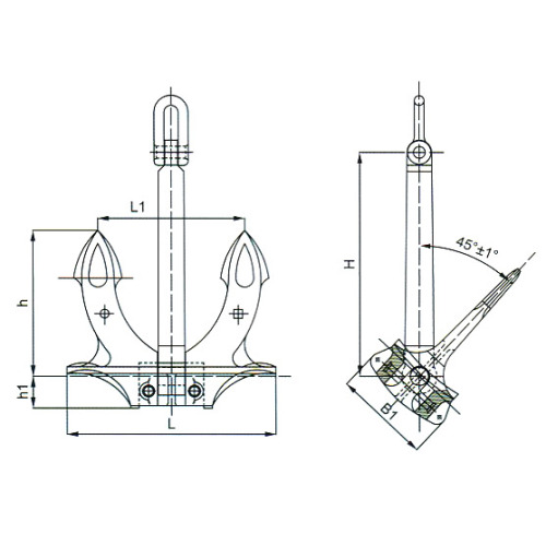 A/B/C type hall anchor for marine use