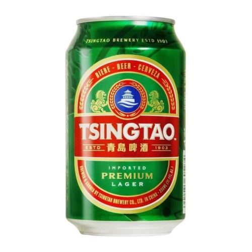 Cerveza tsingtao, en lata, 330 ml, Cerveza do dyspozycji en cuba, cerveza popularna en cuba, Cerveza para cuba.