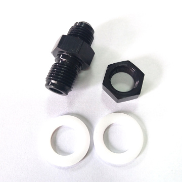 Black Aluminum Straight AN6 Fuel Cell Bulkhead Adapter