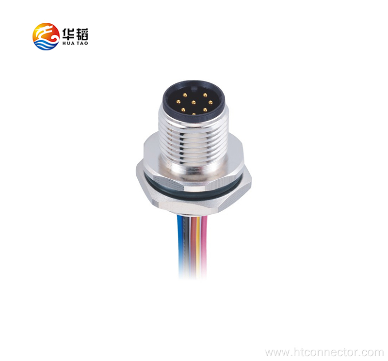 M12 8-core Waterproof Connector Rear lock