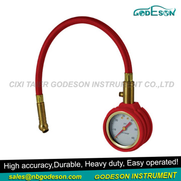 Dial deluxe hose chuck dial tire pressure gauges