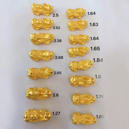 999 Hard Gold Pixiu Bead 24K Pure Gold
