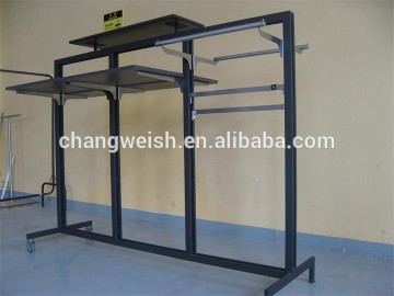 Freestanding metal display rack for clothing display,metal display shelf