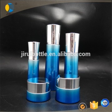 high quality cosmetic set glass bottle (glass lotion bottle and cream jar)