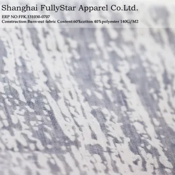 cotton polyester burn out knitted fabric