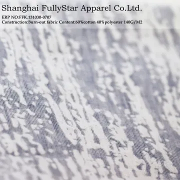 cotton polyester burn out knitted fabric