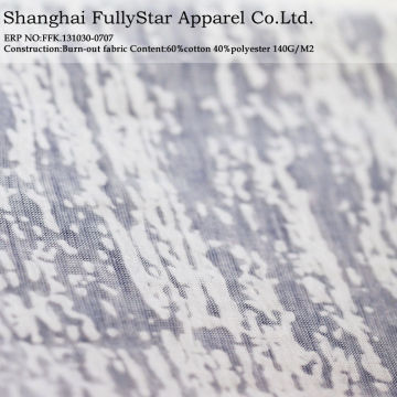 cotton polyester burn out knitted fabric