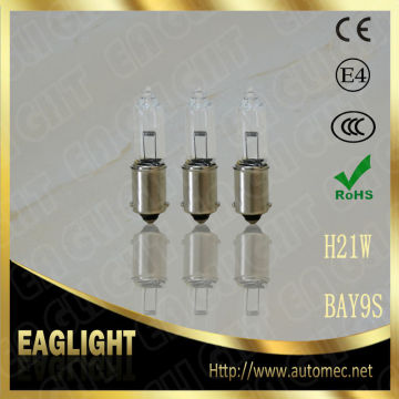 E-mark H21W 12V BAY9s CLEAR QUARTZ HALOGEN AUTO BULB
