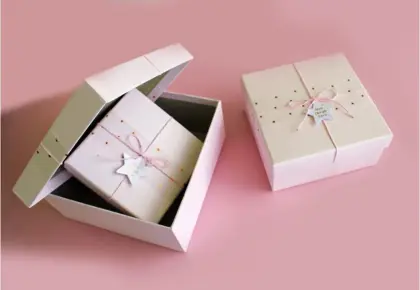 Elegant Pink Gift Box Blue Gift Box