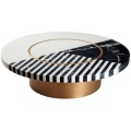 Low Table Zebra Print Marble Coffee Table