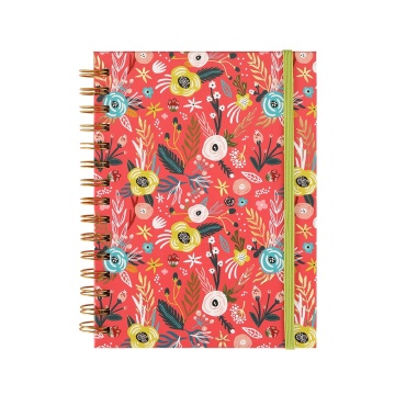 Note de papeterie à couverture rigide à fleurs personnalisées
