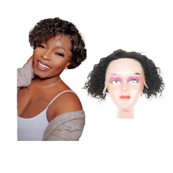 Human Hair Short Bob Hair Brazilian Wigs 13x6x1 Pre Plucked Hairline Unprocessed Pixie Cut T Part Lace Frontal Wigs