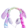 Headphone hangat kelinci lucu dengan lampu LED
