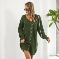 Robe de pull surdimensionnée au cou féminin