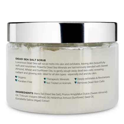 100% Natural Dead Sea Salt Body Scrub Cream for Exfoliating and Smoothing Skin