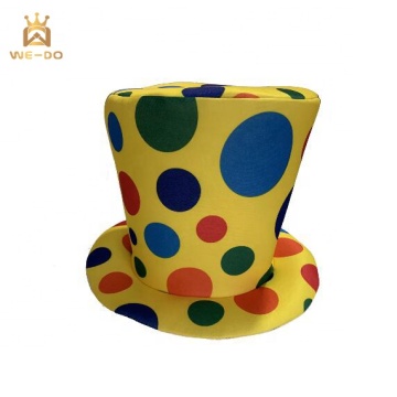 Multi-Colored Dot Tall Floppy Top Hat for Party and Stage Performance