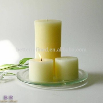 Round candle glass plates