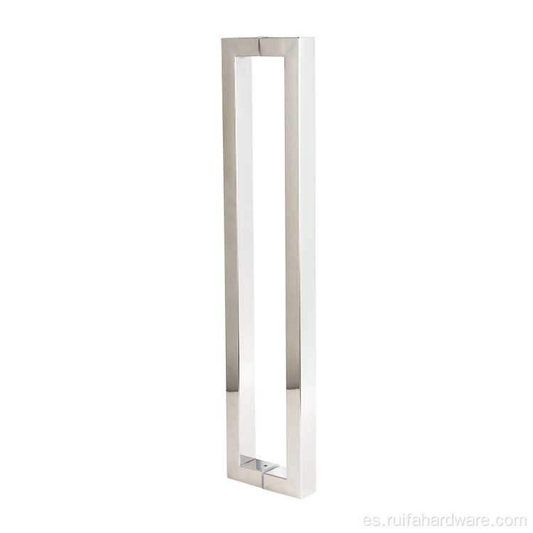 Manija de puertas de vidrio de acero inoxidable moderno.