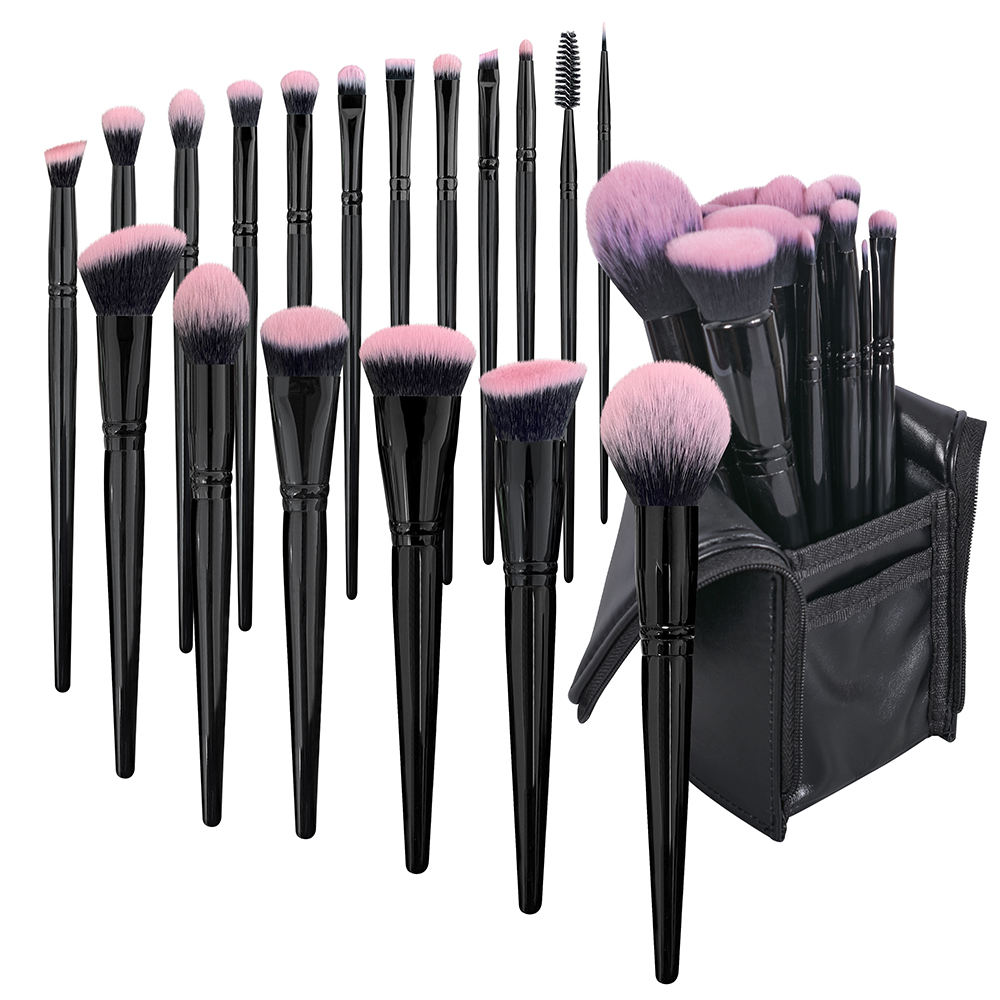 18pcs Luxury Bling Light Black Private Label Glitter Makeup Brushes Set Holder With Custom Logo Package Box2 Jpg