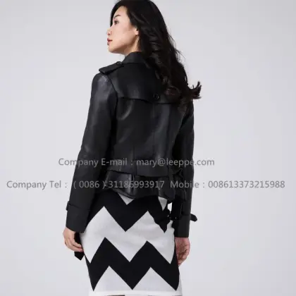 Women Short Leather Jacket